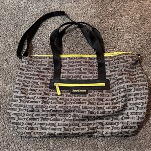 Juicy Couture Black and Lime Green Logo Tote